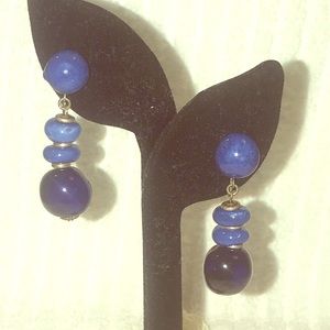 Miriam Haskell ceramic line clip earrings